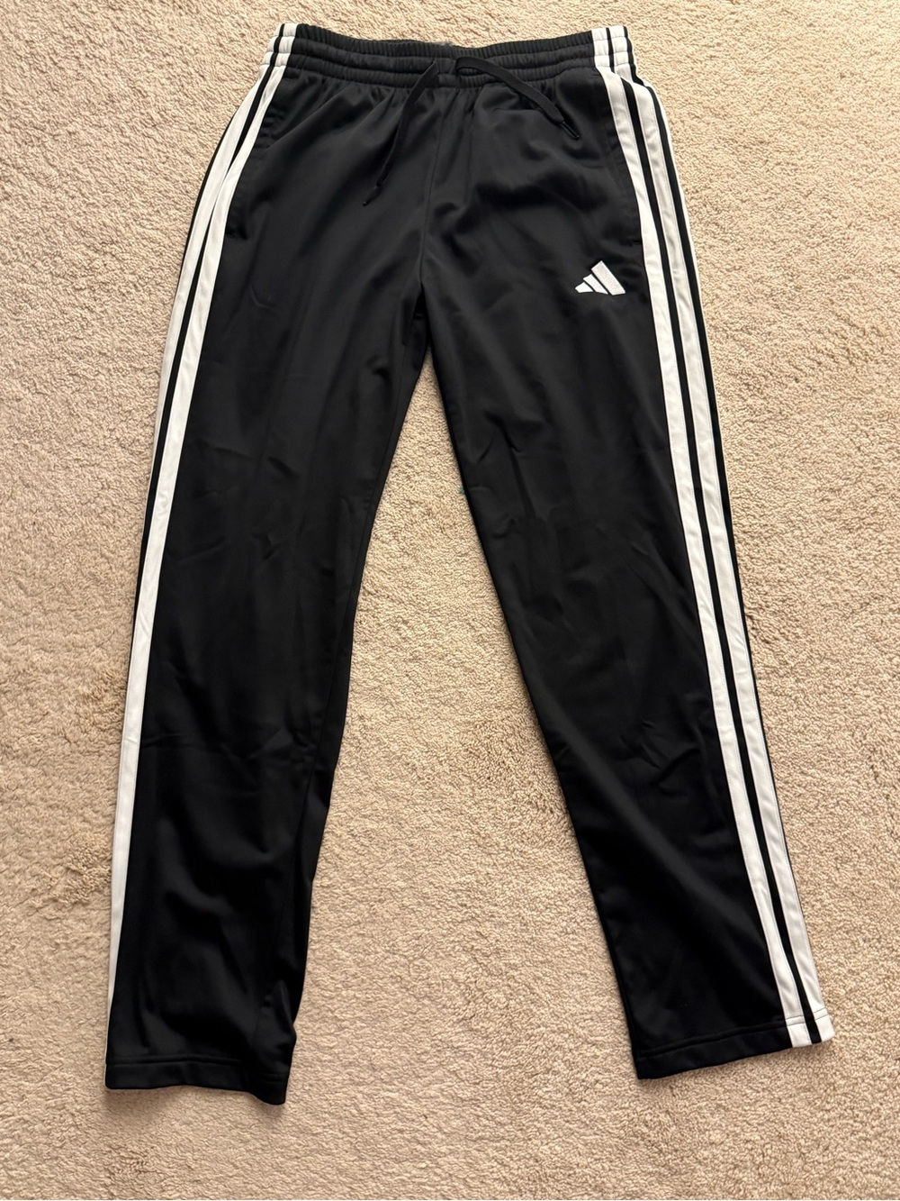 adidas Black Joggers with White Triple Stripes